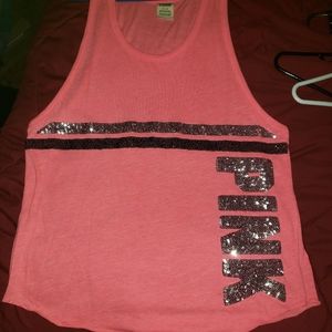 PINK peachy orange tank top